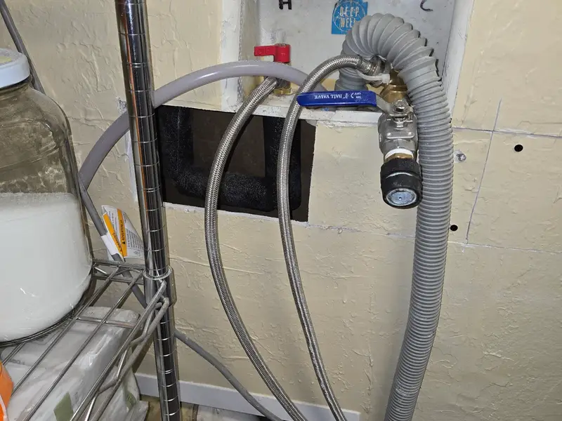 Washer hookup with new shutoff valve